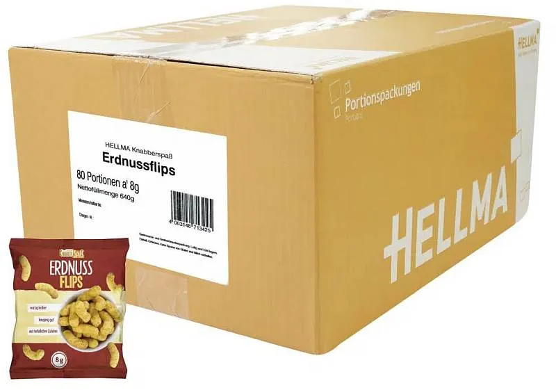 HELLMA Erdnussflips 80x8g | CaterPoint.de
