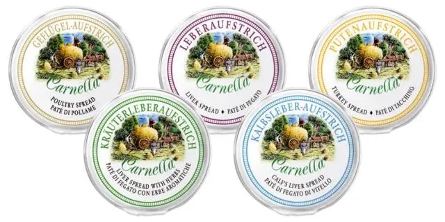 Carnella "Fleischaufstrich" 60 x 24g sortiert | CaterPoint.de