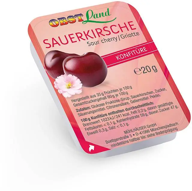 Obstland Konfitüre Sauerkirsch 100 x 20g | CaterPoint.de