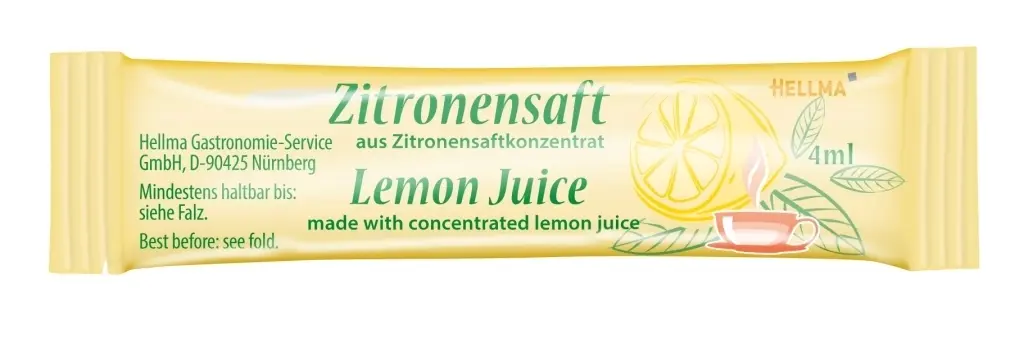 Hellma Zitronensaft-Sticks 100 x 4ml | CaterPoint.de