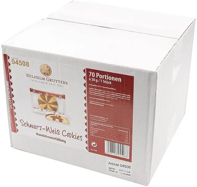 Gruyters Schwarz-Weiss-Cookies mit Mandelcremefüllung | CaterPoint.de