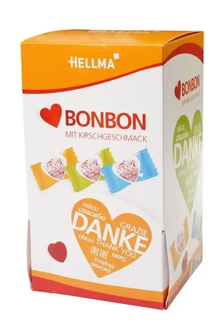 Hellma Herz-Bonbons "Danke" 200 Stück | CaterPoint.de