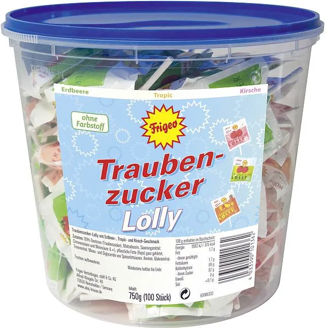 Frigeo Traubenzucker-Lolly 100 Stück | CaterPoint.de