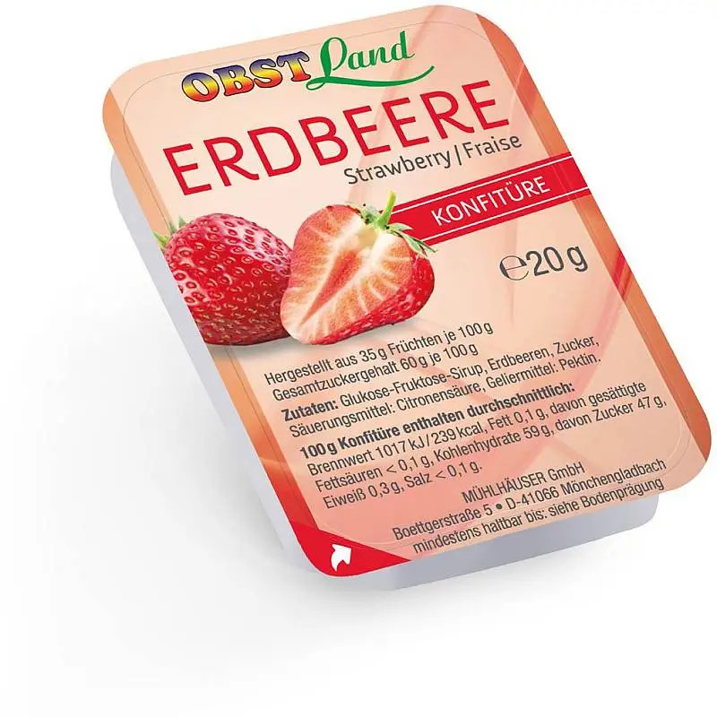 Obstland Konfitüre Erdbeer 100 x 20g | CaterPoint.de