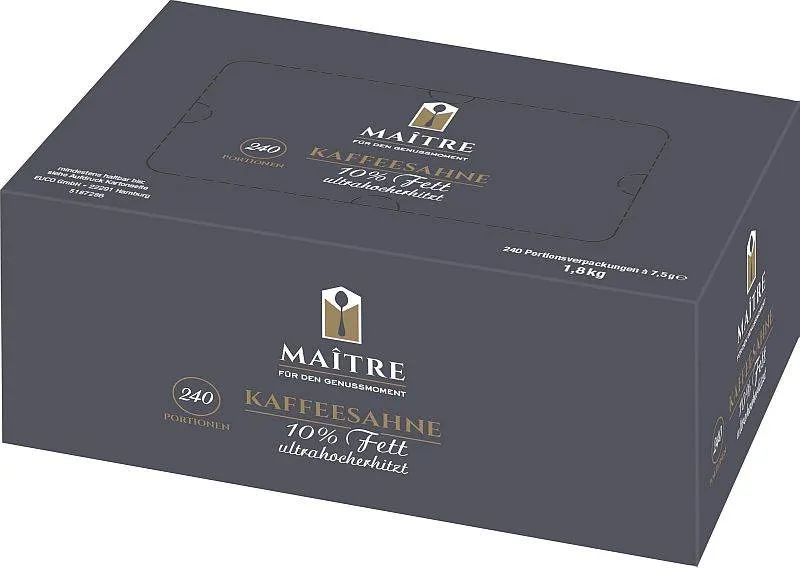 Maitre Kaffeesahne 10% 240 x 7,5g Tassenschmieger | CaterPoint.de