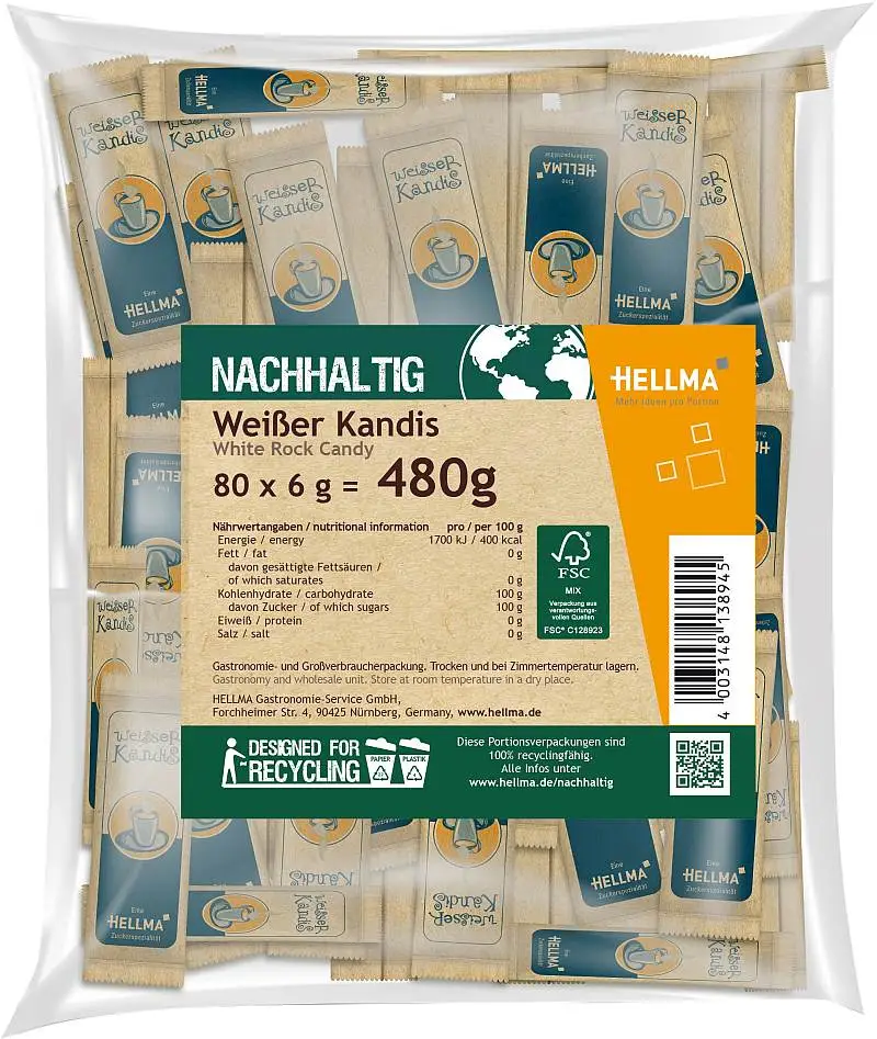 Hellma Kandis weiss 80 x 6g Beutel | CaterPoint.de